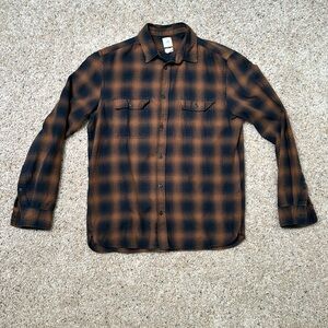 Brown and navy blue flannel
